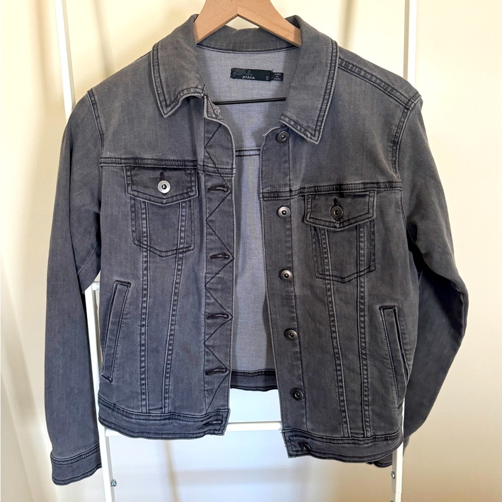 Prana Women's Abbot Jacket Size SMALL Grey Denim